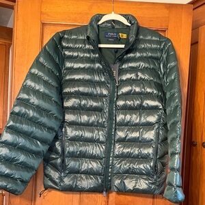 Polo Ralph Lauren Classic Shiny Forest Green Quilted Puffer Jacket